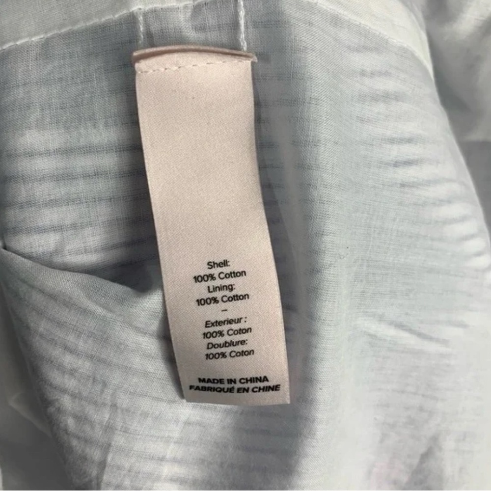 CINQ À SEPT Kelly Long Sleeve Mini Shirtdress Blue/White Striped belt buttons 4 - Picture 6 of 7